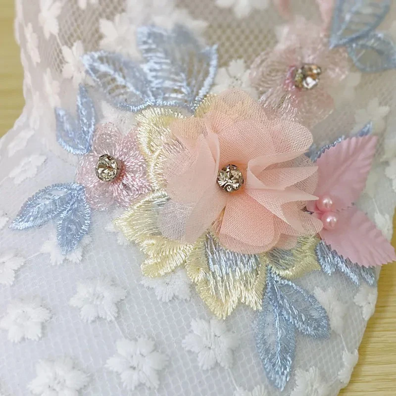 Elegant Lace-Trimmed Breathable Baseball Cap With Flower Embroidcery & Faux Pearls-Adjustable & Chic For Every Woman