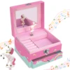 Magical Unicorn Jewelry Box, Spinning Unicorn with Jewelry Drawer, Small Rectangular, Square Jewelry Box 4