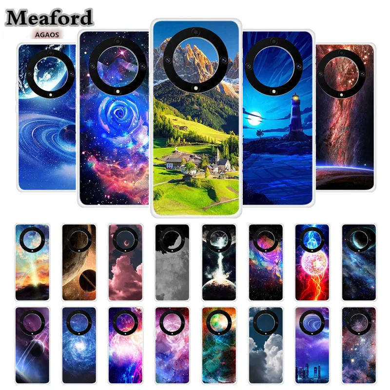 

Phone Case for Huawei Honor Magic5 Magic4 Lite TPU Soft Silicone Back Cover Honor Magic 5 4 Lite Funda Coque Moonlight Sky Star