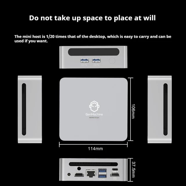 GenMachine New AMD Ryzen 7 5800H Windows 11 MINI PC Computador DDR4 SSD WIFI6 RTL8852, BT5.2 Desktop Gaming Computer desktops 5
