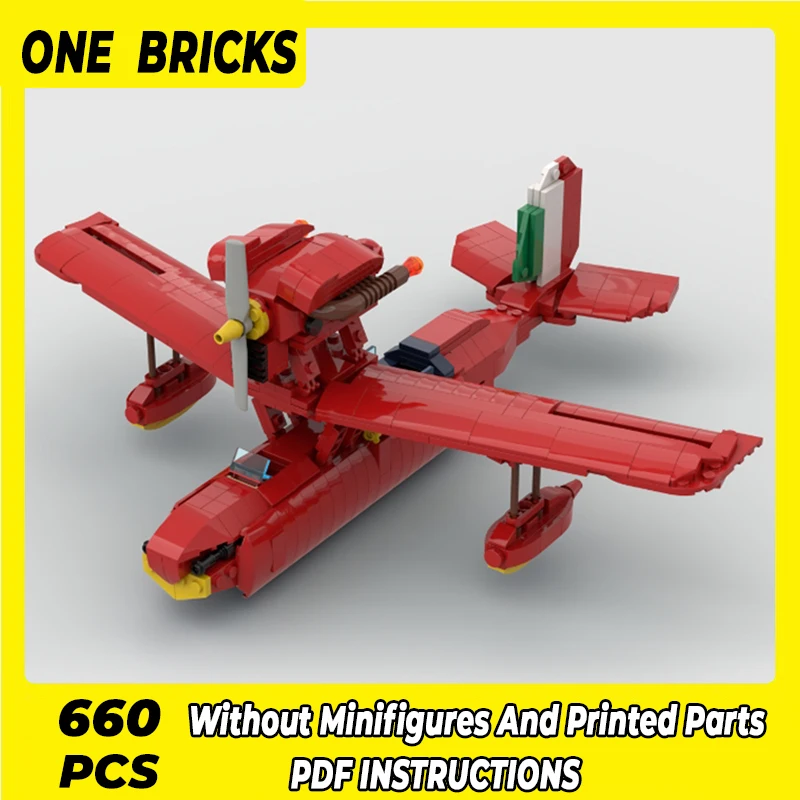 

Technical Moc Bricks Famous Movies Model Red Flying Boat Modular Building Blocks Gifts Toys For Children DIY Sets Assembling