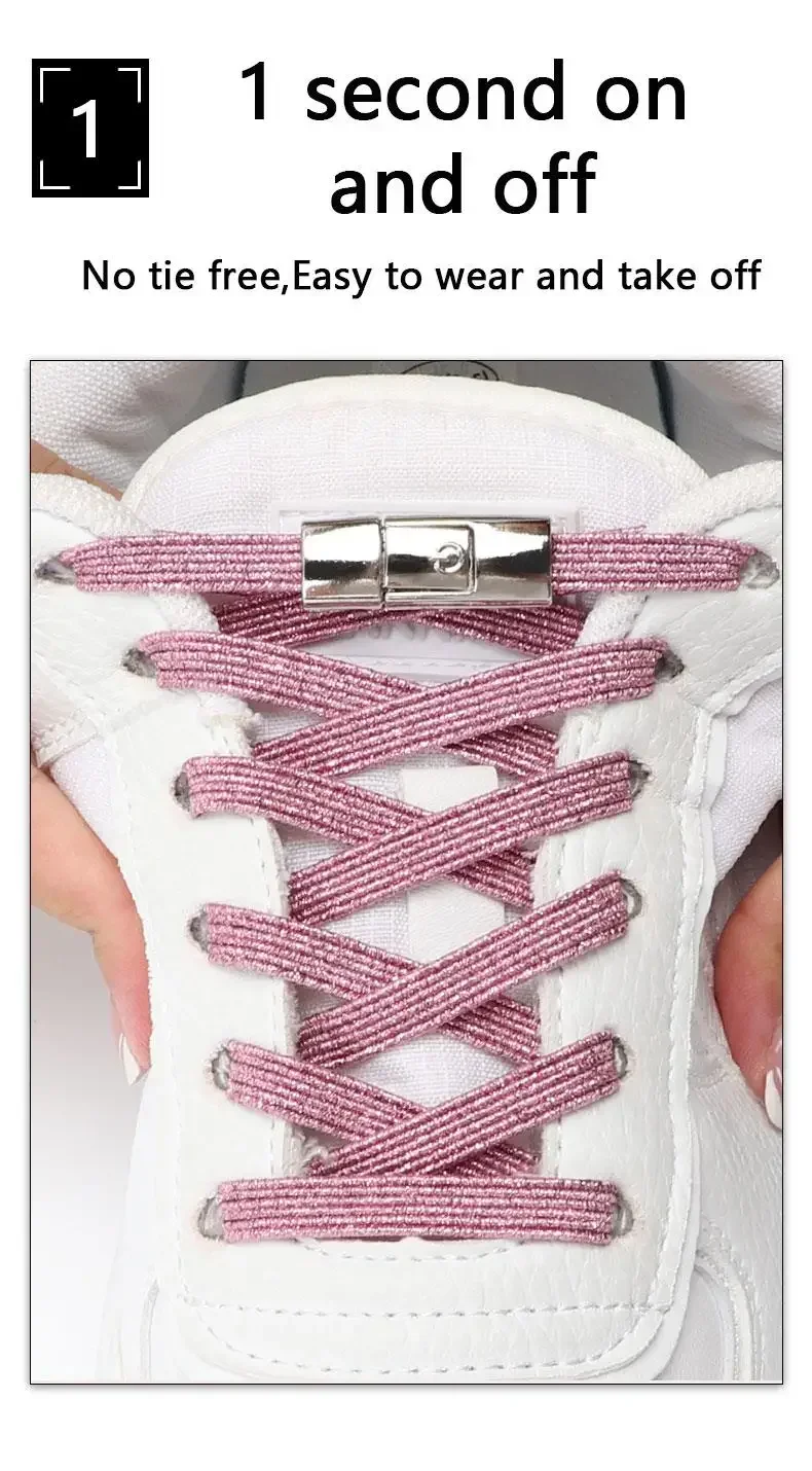 Rainbow Press Lock Schnürsenkel, 8 mm breit, elastische Schnürsenkel ohne Binden für Kinder und Erwachsene, geeignet für Turnschuhe und Schuhzubehör – Detail 4