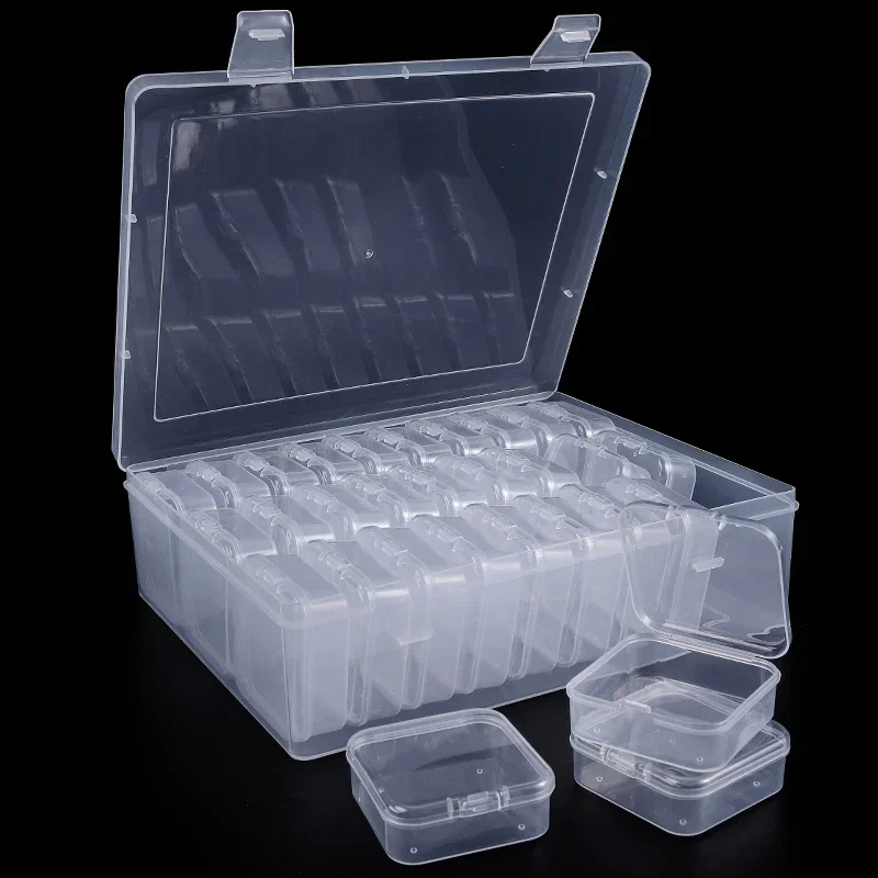 Bead Organizer Box 30Pcs Small Clear Plastic Bead Storage Containers with Hinged Lid for Storage of Small Items Crafts Jewelry 2