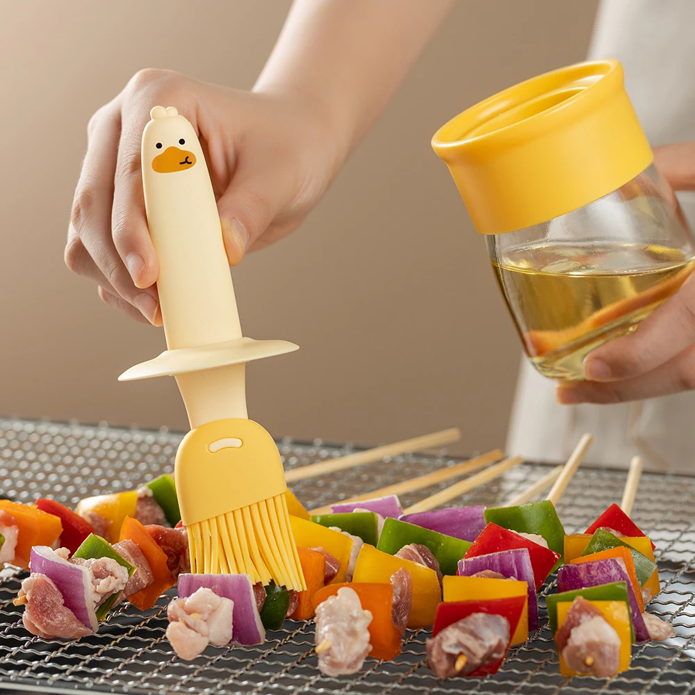 Oil Brush Silicone Barbecue Oil Kitchen High-Temperature Resistant Integrated Seasoning Bottle Pancake