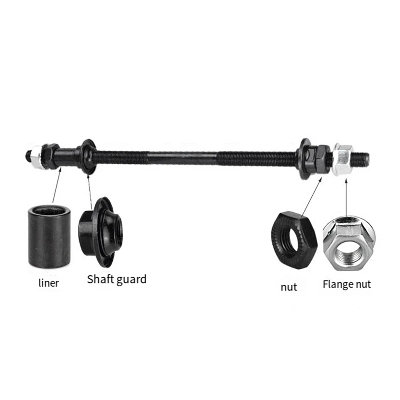 Lengthened 240Mm Mountain Bike Snow Bike Fat Bicycle Hubs Rear Axle Refitted Solid Axle Rear Bicycle Spare Parts Parts