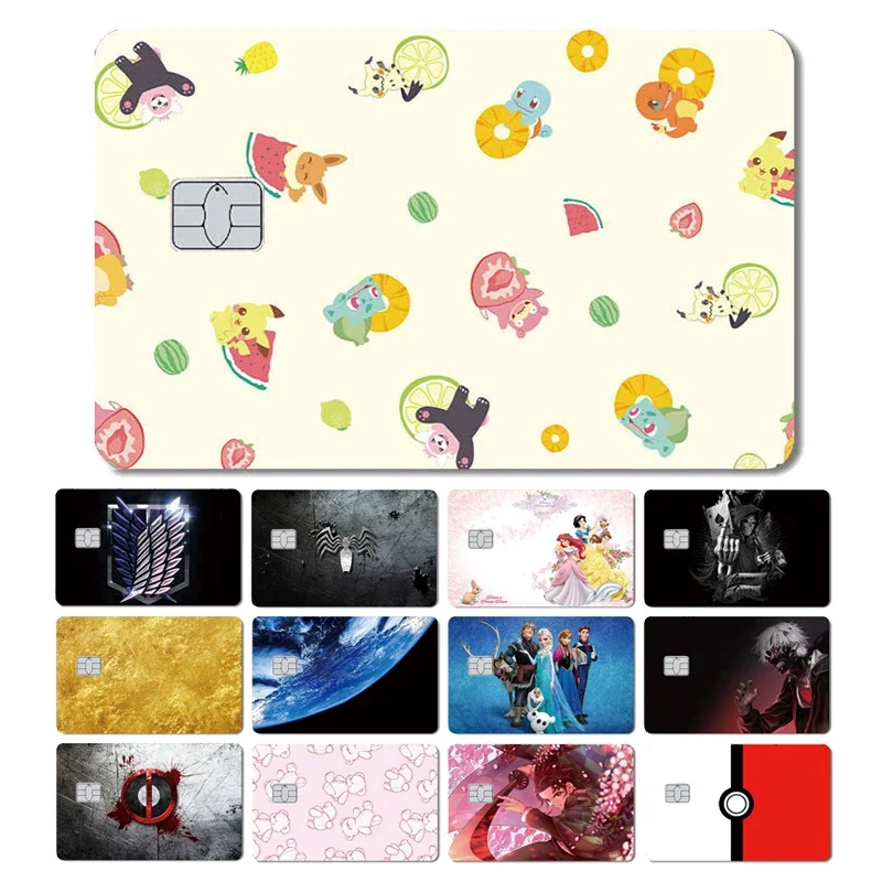 100% New Deadpool Ice Princess Wind Pokemon Anime Cover Sticker Film Skin Per Carta Di Credito Debit Bus Metro Card