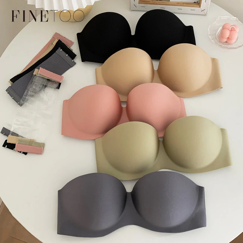 FINETOO Sexy Strapless Bras Women Wireless Bralette Soft Female Underwear  Ladies Seamless Bras Invisible Bra With 2pcs Straps - MartinaZa