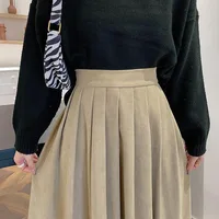 Lucyever Vintage Brown High Waist Pleated Skirt Women Korean Fashion College Style Long Skirt Ladies Autumn Casual A line Skirts - Image 5