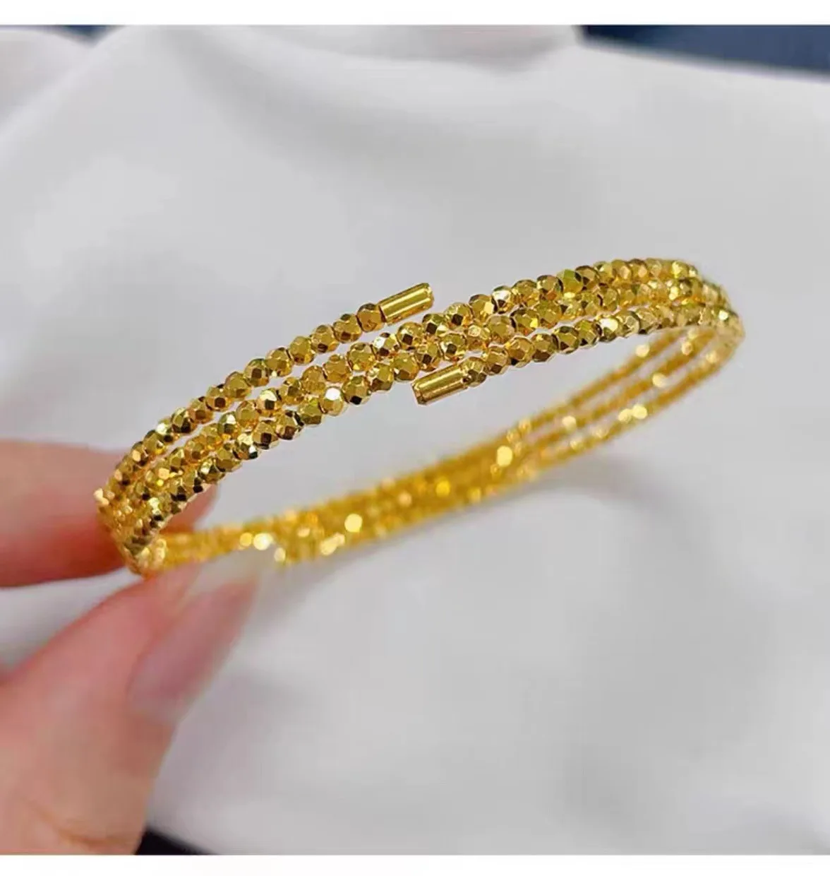 سوار نسائي من الذهب عيار 24 قيراط AU999 ثلاثي العم...