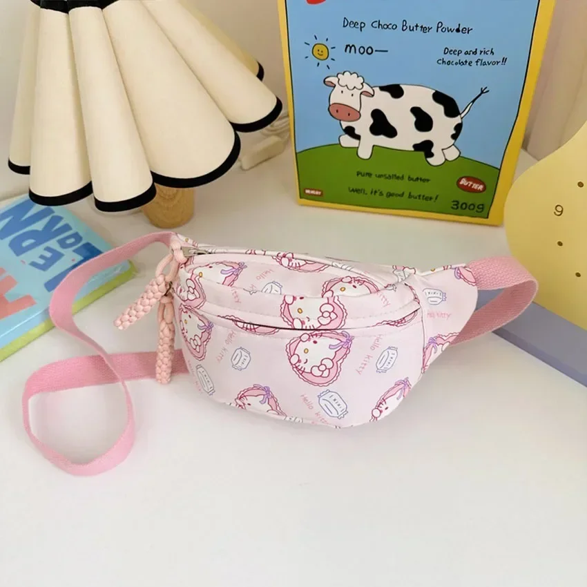 Sanrio Adjustable Crossbody Chest Pack - Cute Girls Cinnamoroll  Hello Kitty Waist Bag