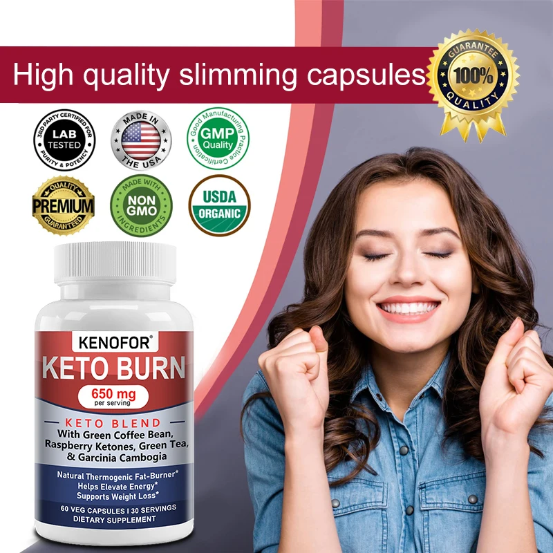 Fat Burning & Weight Management-Antioxidants, Metabolism, Vegetarian & Energy-with Raspberry Ketones, Green Tea