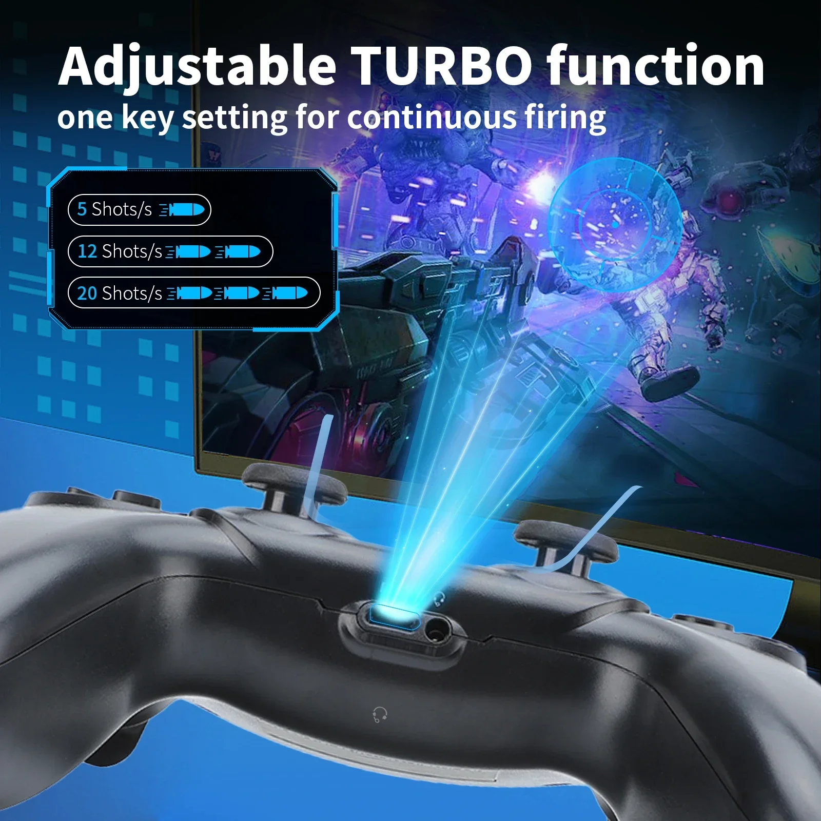 GAMINJA   Ʈѷ, PS4 PC ̽ƽ, 4 ܰ   , 6  α׷  RGB LED  е