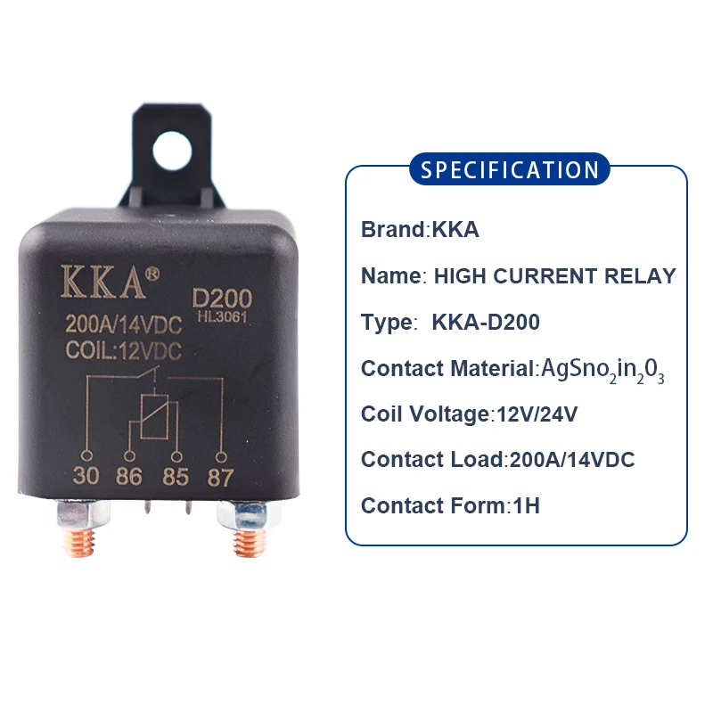 KKA D Series 120A 200A 250A 12V 24V Heavy Duty Car Starter Relay For Car Motor Truck Boat Engine