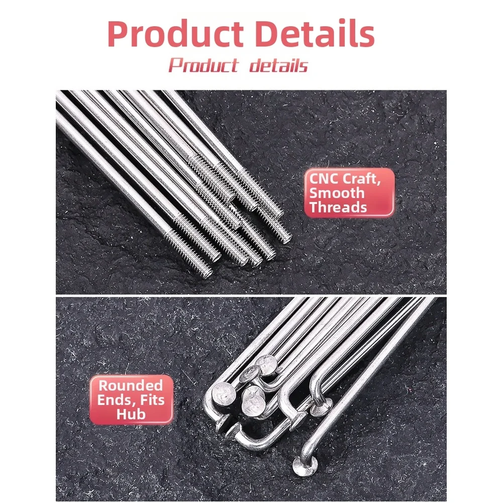 핫세일 스테인리스 스틸 자전거 고강도 스포크 254mm 255mm 258mm 259mm 실버 261mm 268mm 270mm 275mm 용품