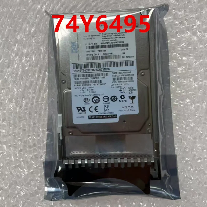 Almost New Original HDD For IBM 283GB 2.5" SAS 32MB 15000RPM For Internal HDD Server 74Y6495 74Y6474