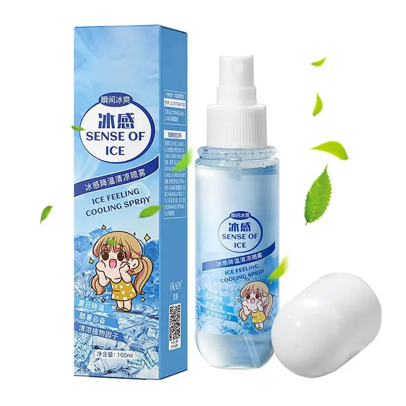 

Охлаждающий спрей, освежающий холодный спрей, мятный аромат, успокаивающий, успокаивающий, 100 мл, спрей для охлаждения тела, охлаждающий спрей для тела