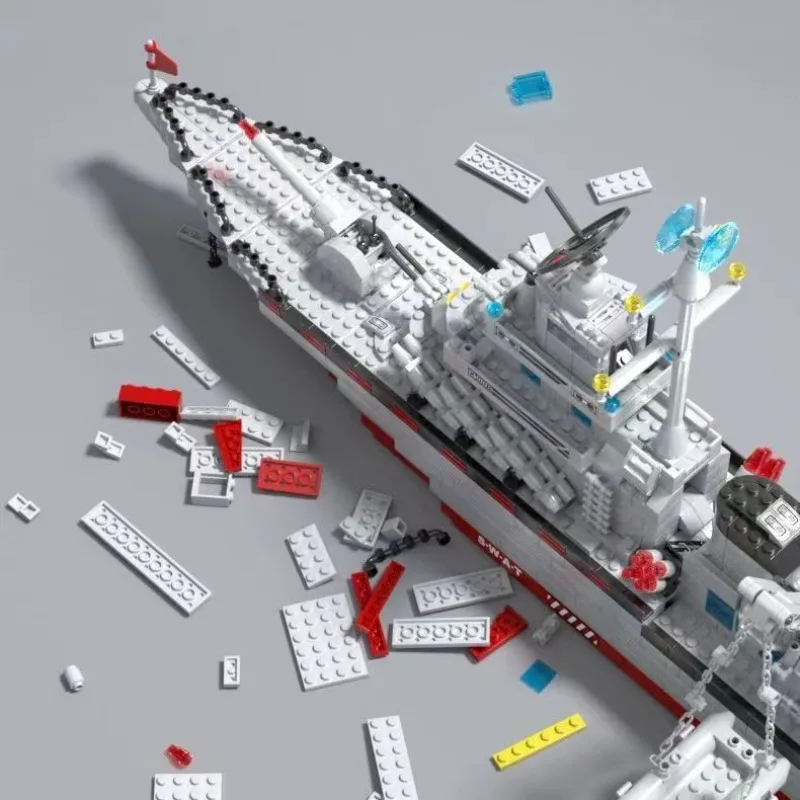 1560pcs Model Warships Building Blocks Construction Navy Battleship Army Boat Aircraft Bricks Toys for Children Gift 4
