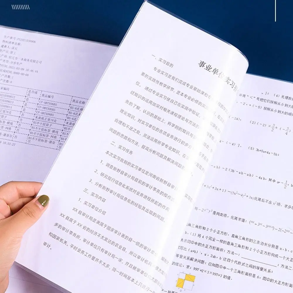 20/30/40/60/100 페이지 A4 파일 폴더 대용량 다층 아카이브 가방 다기능 방수 파일 가방