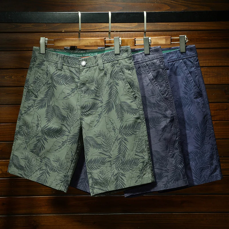 Fashion Printed Casual Shorts Men2024Summer Thin and All-Matching Outdoor Beach Capris Loose Breathable Cold Sports Fifth Pants 2