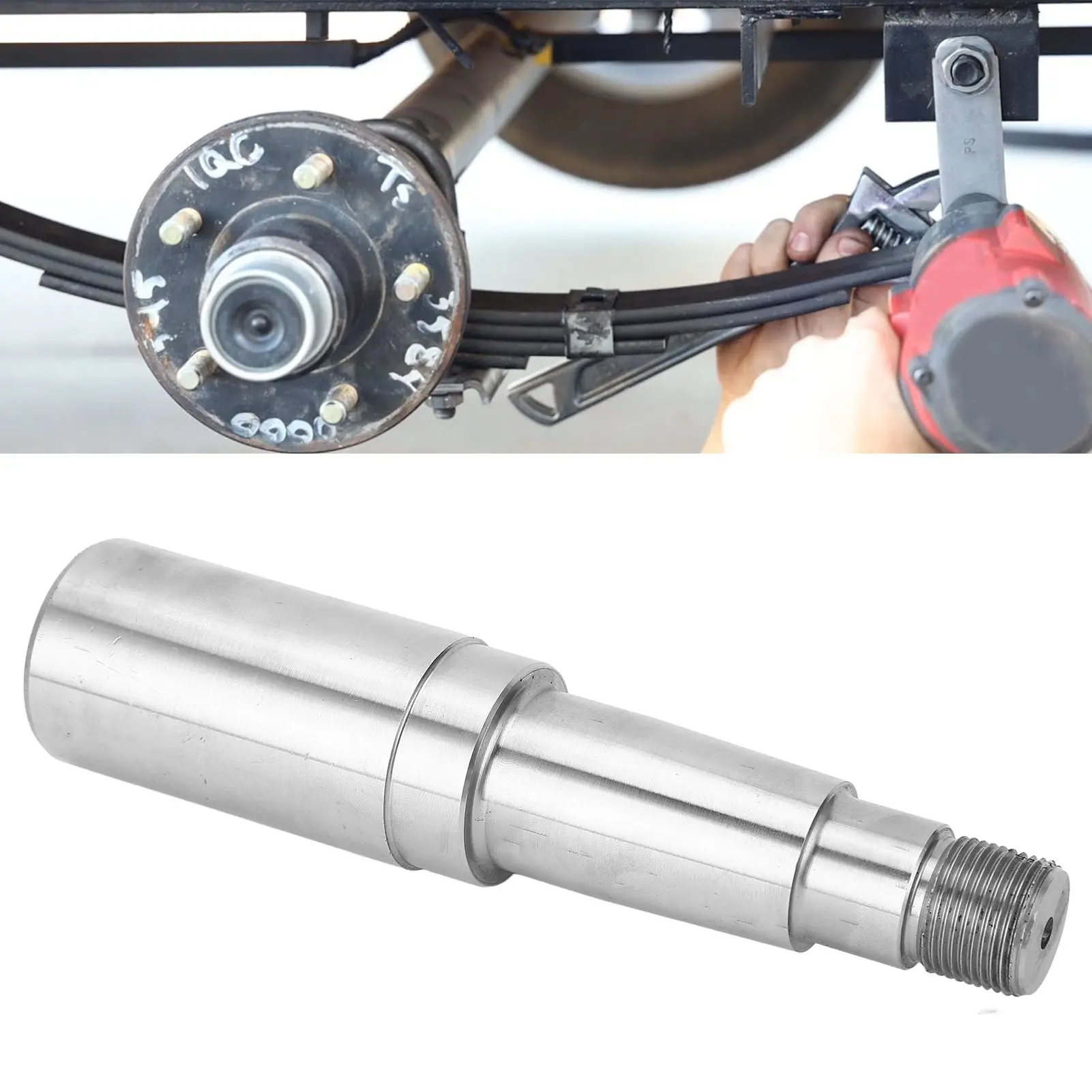 3500 Lb Trailer Axle Kit with 5 Studs 4.5in Bolts Idler Hub 25mm to 35mm Round Spindle for Cargo Boat Trailer
