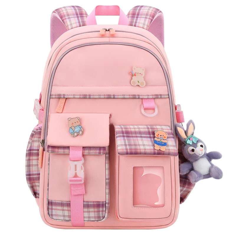 

NEW Children Cartoon Pendant School Bags Orthopedic backpack For Girls Waterproof Backpacks 2 sizes Book bag Toddler Schoolbags