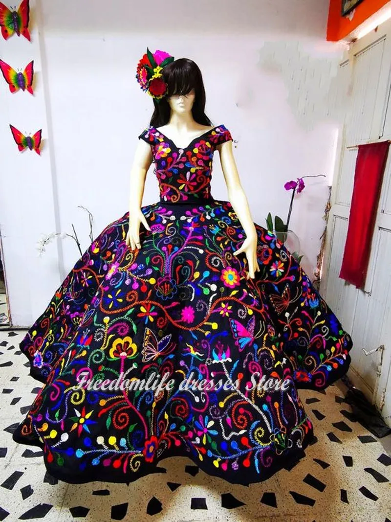 Luxury Charro Quinceanera Dresses Embroidery Vestidos De 15 Años 2022 Sweet  16 Birthday Gowns Custom Made Mexican Xv - Quinceanera Dresses - AliExpress
