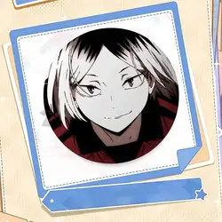 Kenma Kozume Anime Brooch - Humorous Meme Badge Fashion Accessory Gift - 44x44mm (Z12)