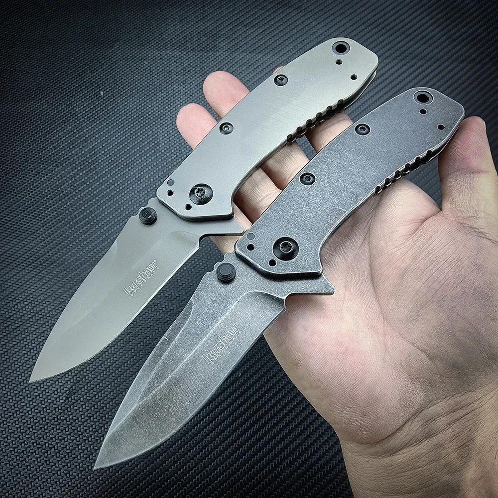 

Kershaw 1556 Assisted Folder Folding Knife Hunting Survival Jackknife Grey Titanium/Stone Wash EDC Tactical Pocket Knives Tools