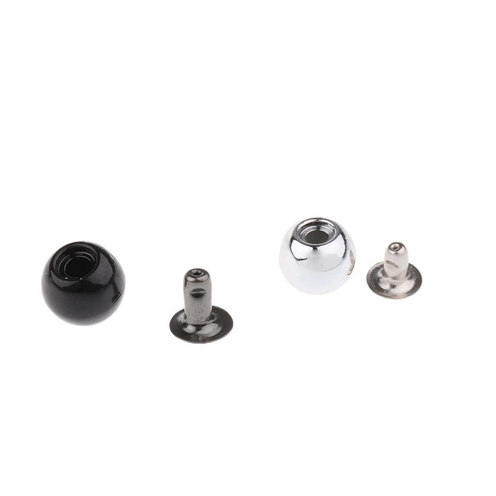 40 Sets Stylish Gloss Black and Dome Studs Button for Hand Craft Clothes Bag Shoes Embellishment