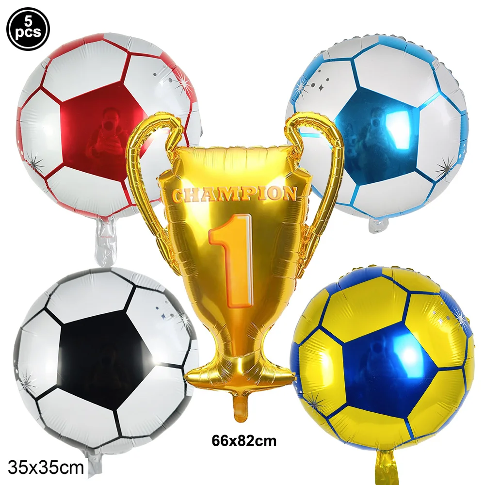 Vibrant Soccer Themed Foil Balloon