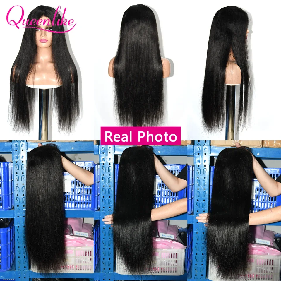 36 34 32inch 5x5 6x6 Closure Wig 12A 40 30inch Long Thick 13x6 Pre Plucked Straight Human Hair Lace Frontal Wigs For Women Remy 6