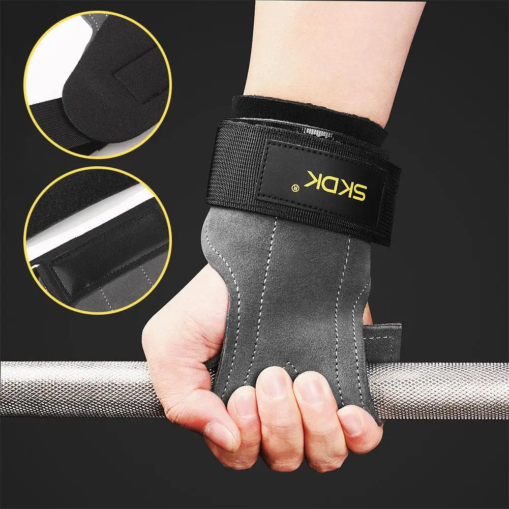 2Pcs Gym Gloves Fitness Hand Palm Protection Equipment Anti Slip And Wear-resistant Wrist Protection Hard Pull Grip Strength Ban