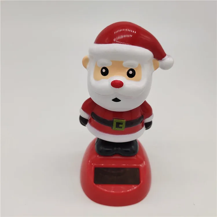 Christmas Series Swinging Solar Doll Car Ornament Funny Santa Claus Snowman Moose Solar Swinging Doll Desktop Decoration solar kimono doll ornament