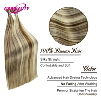 Extension de cheveux naturels lisses, lot de 50 pièces, mèches de kératine à bout plat, couleur Blond ombré, 0.8g/ 1g/brin 2