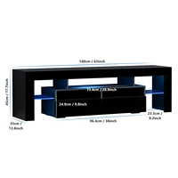 71IN LED TV Stand for 75/70/65 inch TV Modern Black Stand for Living Room with Storage Drawers High Gloss TV Cabinet 6