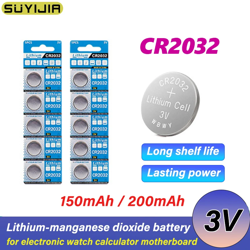 CR2032 3V Button Coin Cell CR2032 Lithium Battery DL2032 ECR2032 BR2032 for  Toy Watch Car Remote Control Calculator Motherboard - AliExpress