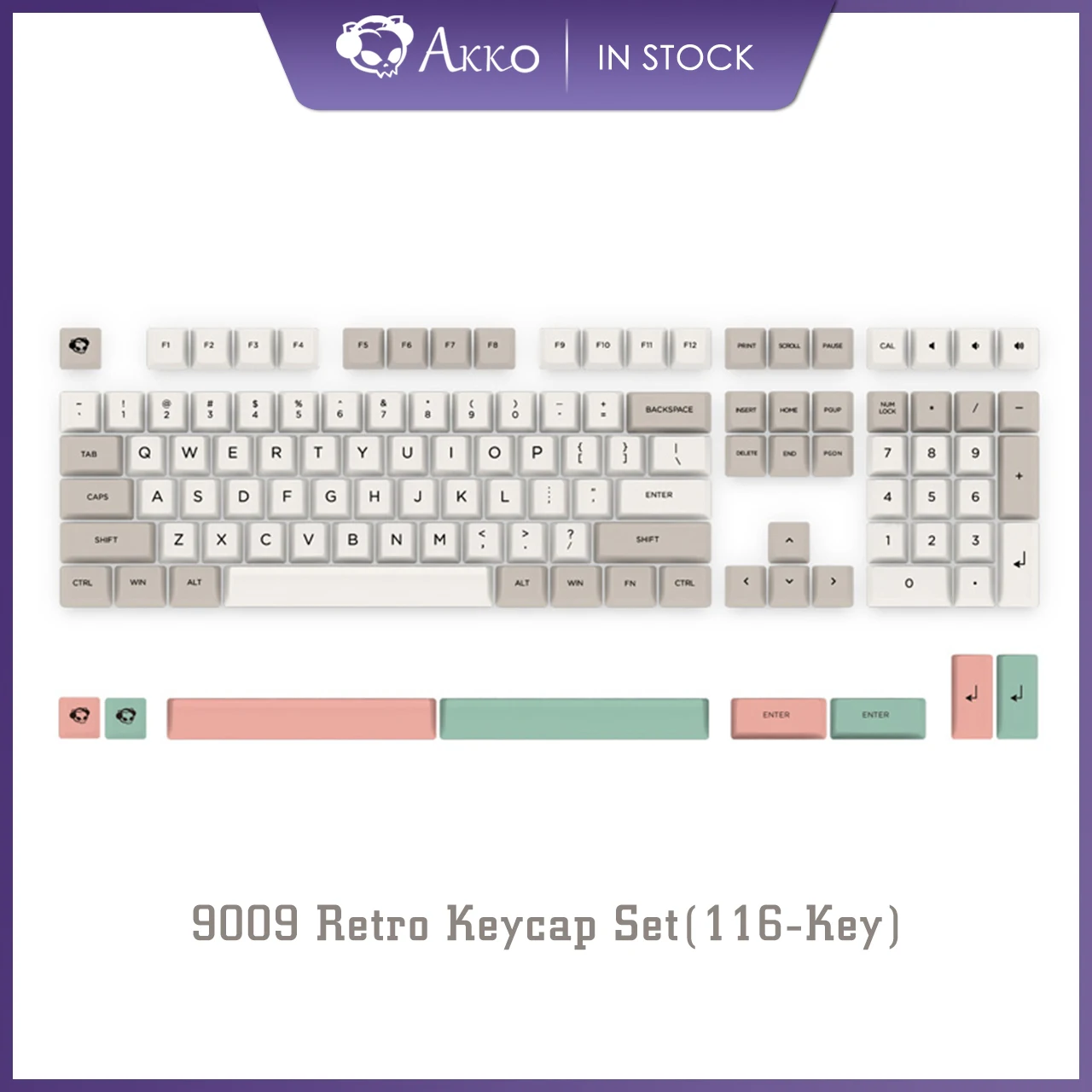 

Akko 9009 Retro Keycap Set 116-Key OEM Profile Full Keycaps PBT Dye-Sublimation Key Caps For MX Mechanical Keyboard