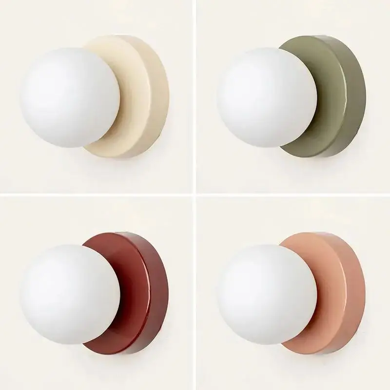 Nordic LED Glass Wall Lamp Minimalist G9 Base Orb Sconce For Bedroom Study Hallway Staircase Aisle Entrance Lighting Fixtures 3
