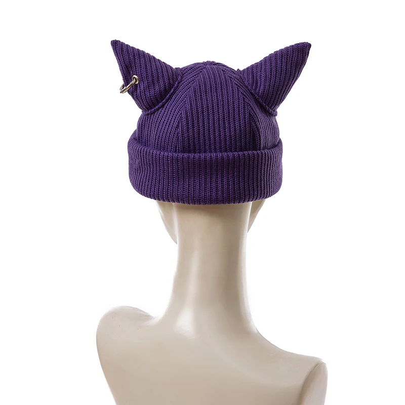 Game LOL Sett Heartsteel Cosplay Hat,The Boss Sett\'s Purple Knitted Hat,Same Headgear,Halloween Carnival Party Role Play Props