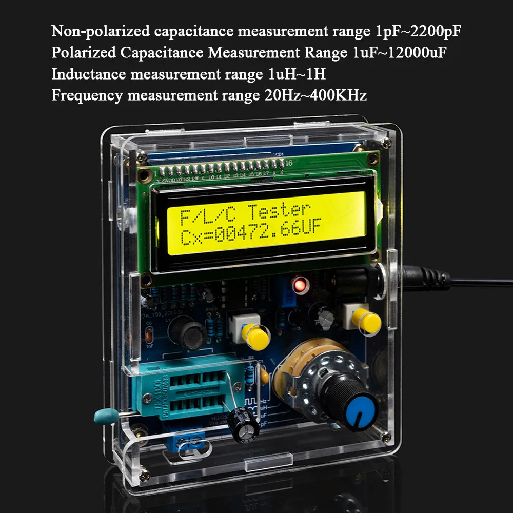 Tester di induttanza di capacità Kit elettronico fai-da-te Display di misurazione della frequenza PCB Progetto di saldatura fai-da-te Pratica di saldatura - immagine 5