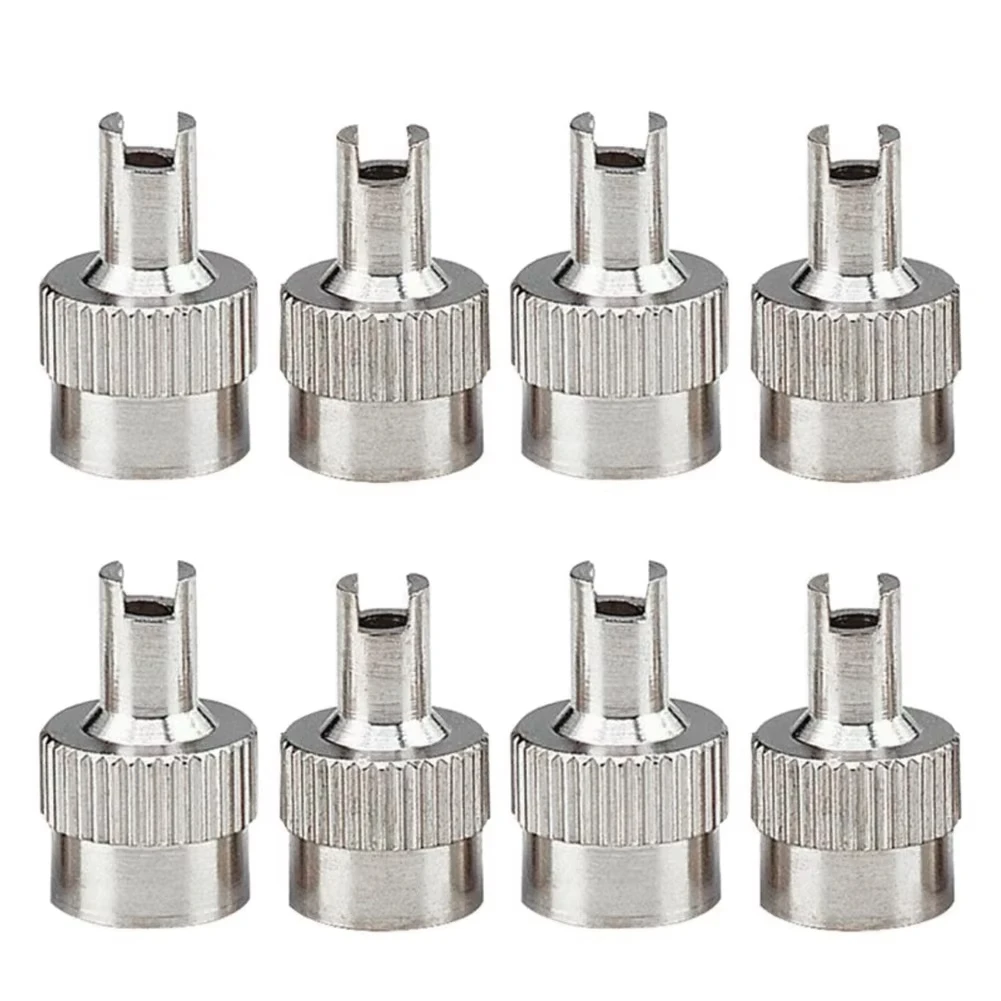 8Pcs Slotted Head Valve Stem Caps Leak-proof Copper Auto Repair Parts