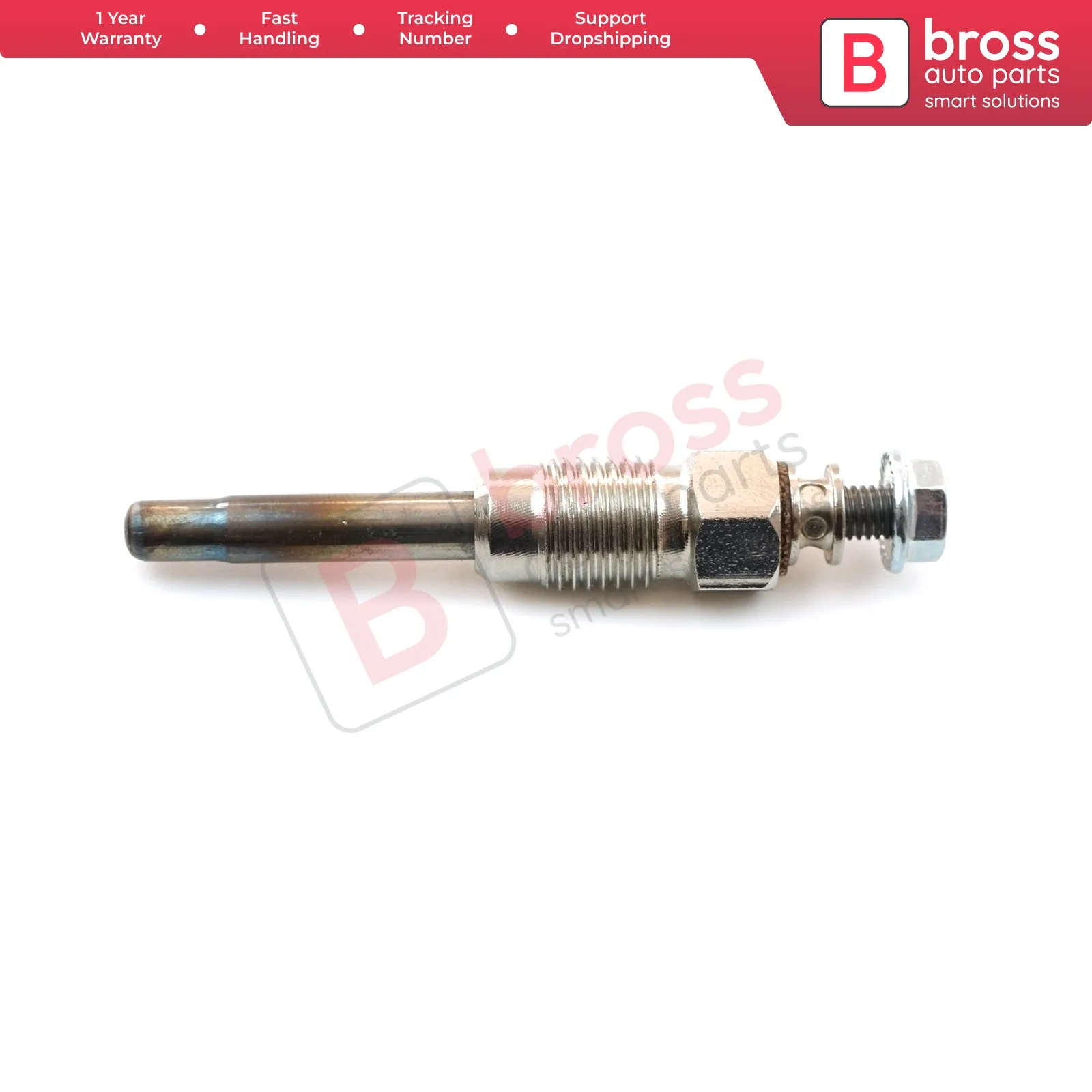 

For Renault Megane MK1 Hatchback BA Classic LA 1.9 TDI 12 Volt Bross BGP88 1 Piece Glow Plug Auxiliary Heater XS7H6M090AA GN984