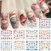 12pcs Cute Penguin Winter Nail Stickers Birds Bear Cat Cartoon Animal Snowflake Sliders Water Decals Decoration Xmas Tips Foils 1
