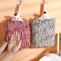 Chenille Hand Towels Kitchen Bathroom Hand Towel with Hanging Loops Quick Dry Soft Absorbent Microfiber Towels Animal Hedgehog 1