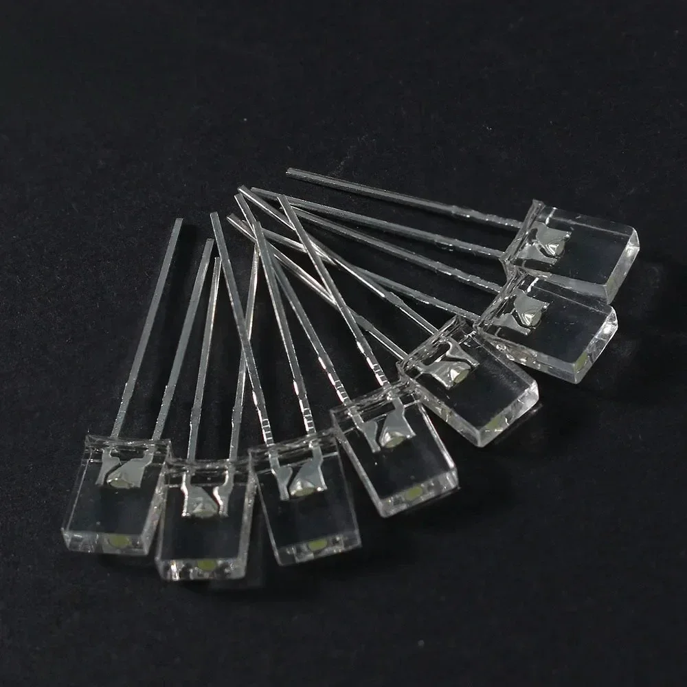 100PCS Square 2*5*7mm LED Diode LED Transparent Luminescence Lights Diodes Kit White Red Yellow Blue Green for Electronic DIY