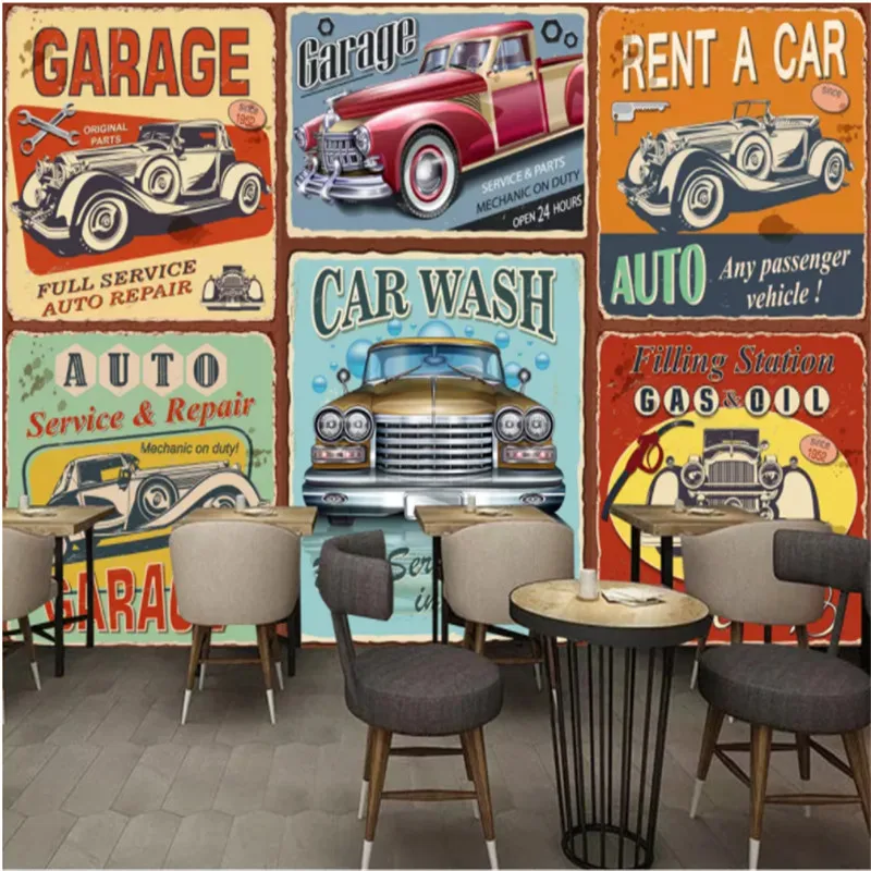 Custom-mural-wallpaper-3D-Vintage-European-classic-cars-photo-wallpaper ...