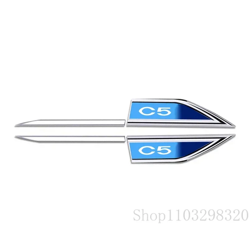 자동차 펜더 사이드 블레이드 배지 차체 스크래치 방지 금속 스티커, 시트로엥 C5 2000-2017 액세서리