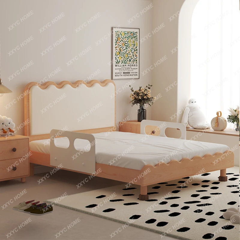 

Solid Wood Children's Bed Boys' Log Bed Girls' Bedroom Princess Bed Boys' Room Kids' Single Bed