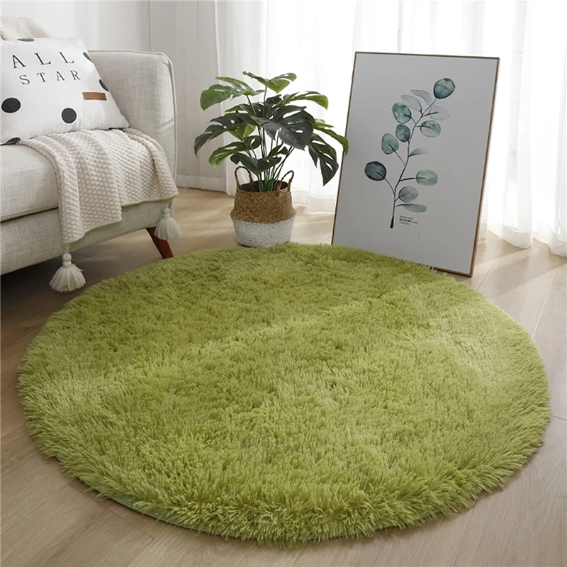 Bubble Kiss Round Orange Fluffy Plush Carpet for Home Living Room Decor  Long Piles Thick Area Rugs Bedroom Velvet Floor Mats 5