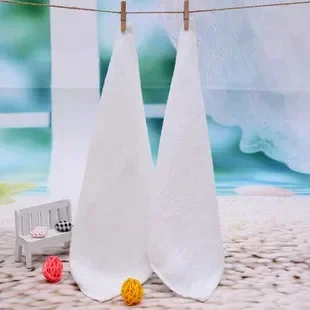 Description Picture 4 of item10pcs/lot Good Quality White Cheap Face Towel Small Hand Towels Kitchen Towel Hotel Restaurant Kindergarten Cotton Towel